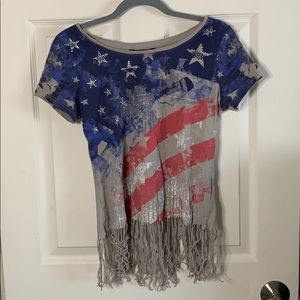 American Flag Print Top
